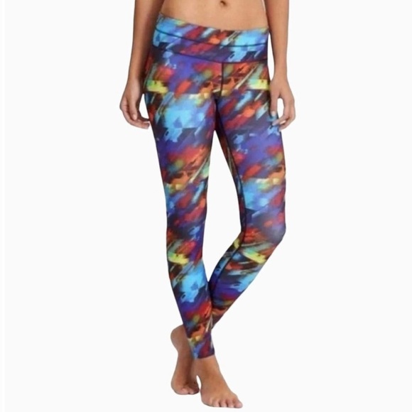 Athleta Colorburst Sonar Compression Leggings UPF 50+ Wicking Multicolor XXS - Picture 1 of 9